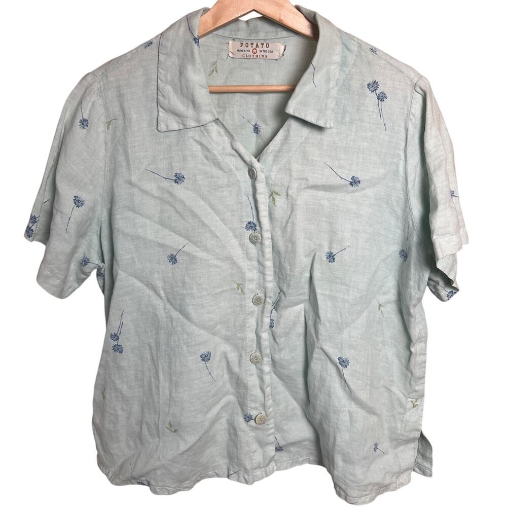 Vintage Potato Clothing Floral Women's Button Up Size Small